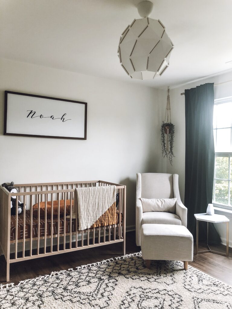 Nursery crib and rocker
